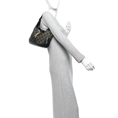 Jacquard Denim GG Monogram Small Jackie 1961 Hobo Black Ivory