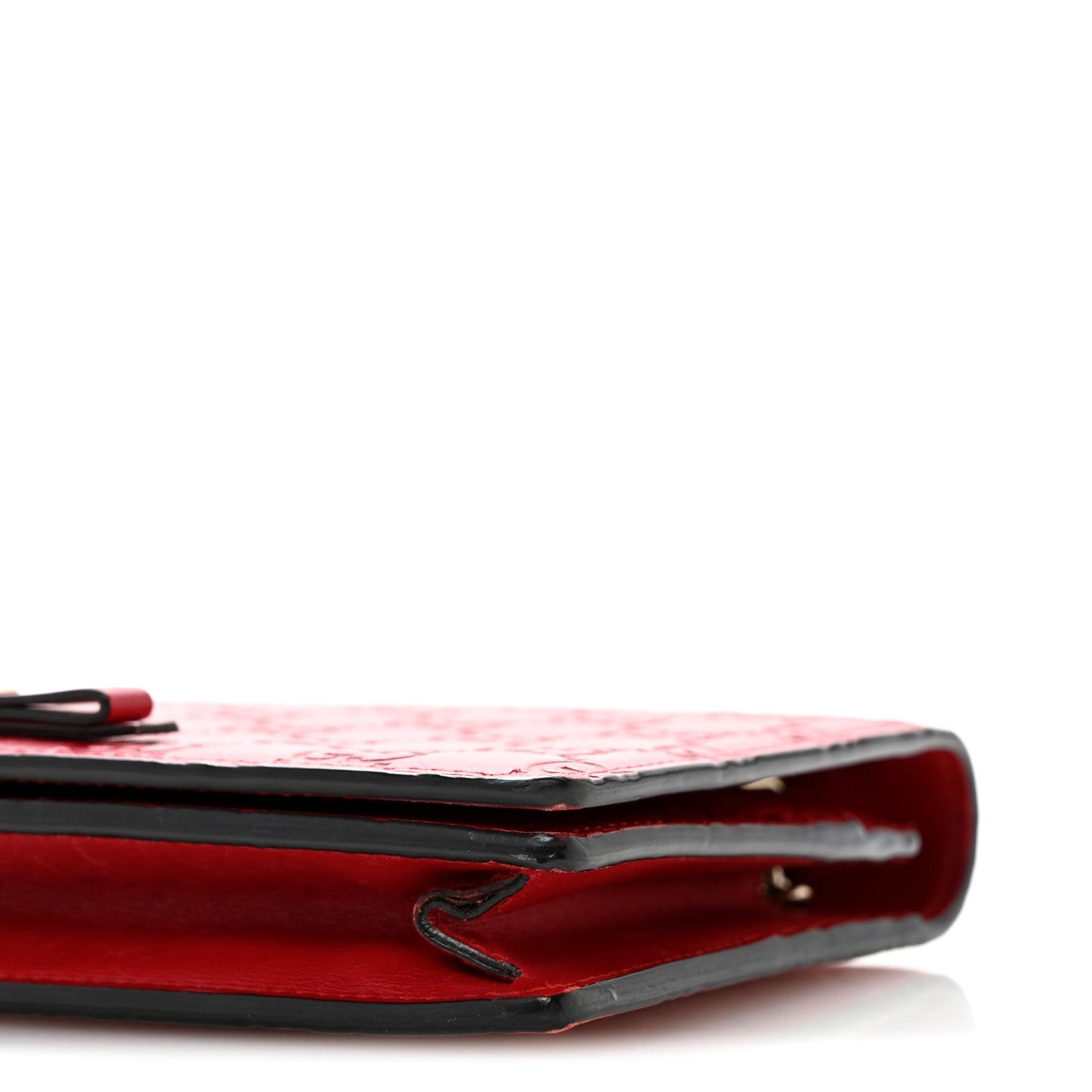Guccissima Signature Bowy Chain Wallet Hibiscus Red