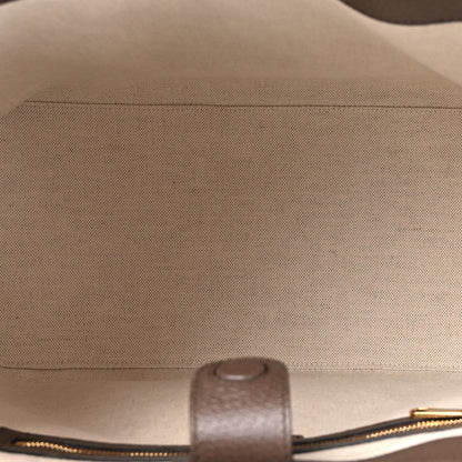 GG Supreme Monogram Textured Dollar Calfskin Web Large Ophidia Bucket Shoulder Bag Beige Ebony New Acero
