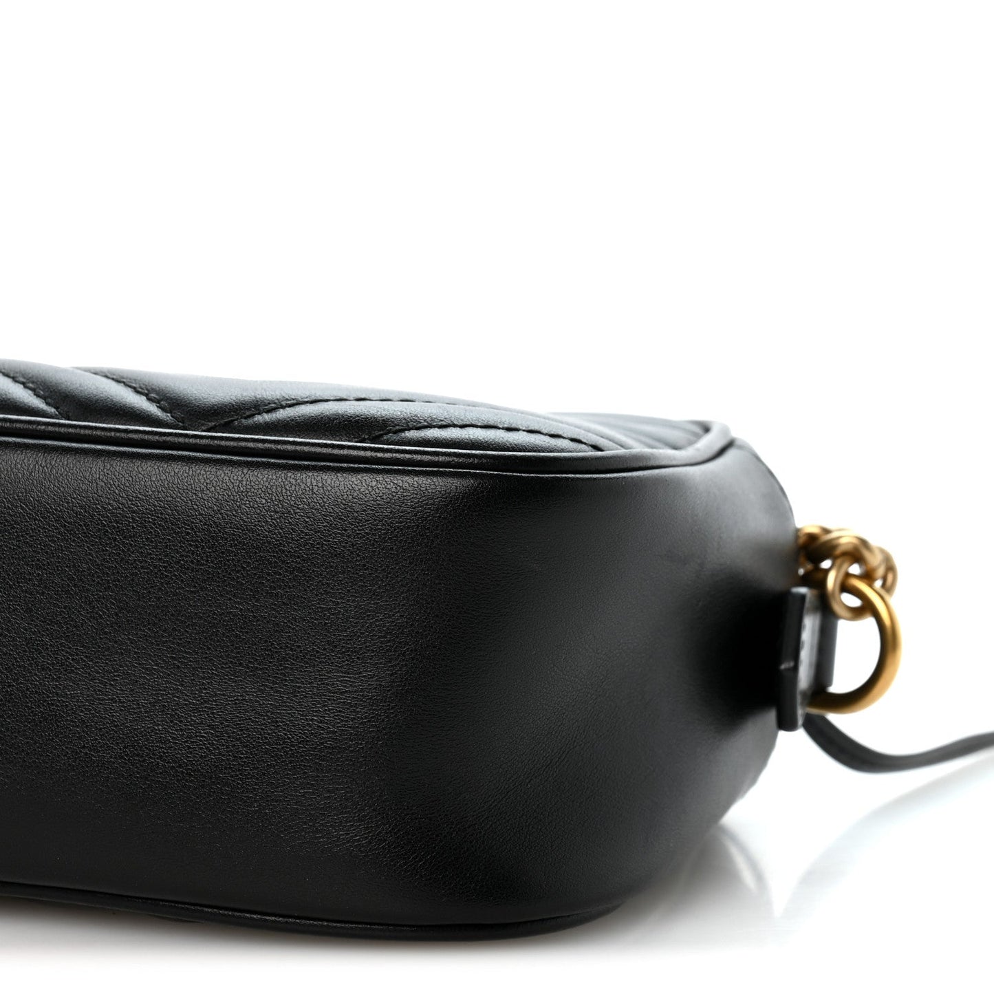Calfskin Matelasse Small GG Marmont Chain Shoulder Bag Black