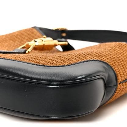 Straw Lux Boarded Dyana Lux Calfskin Small Jackie 1961 Hobo Natural Blue