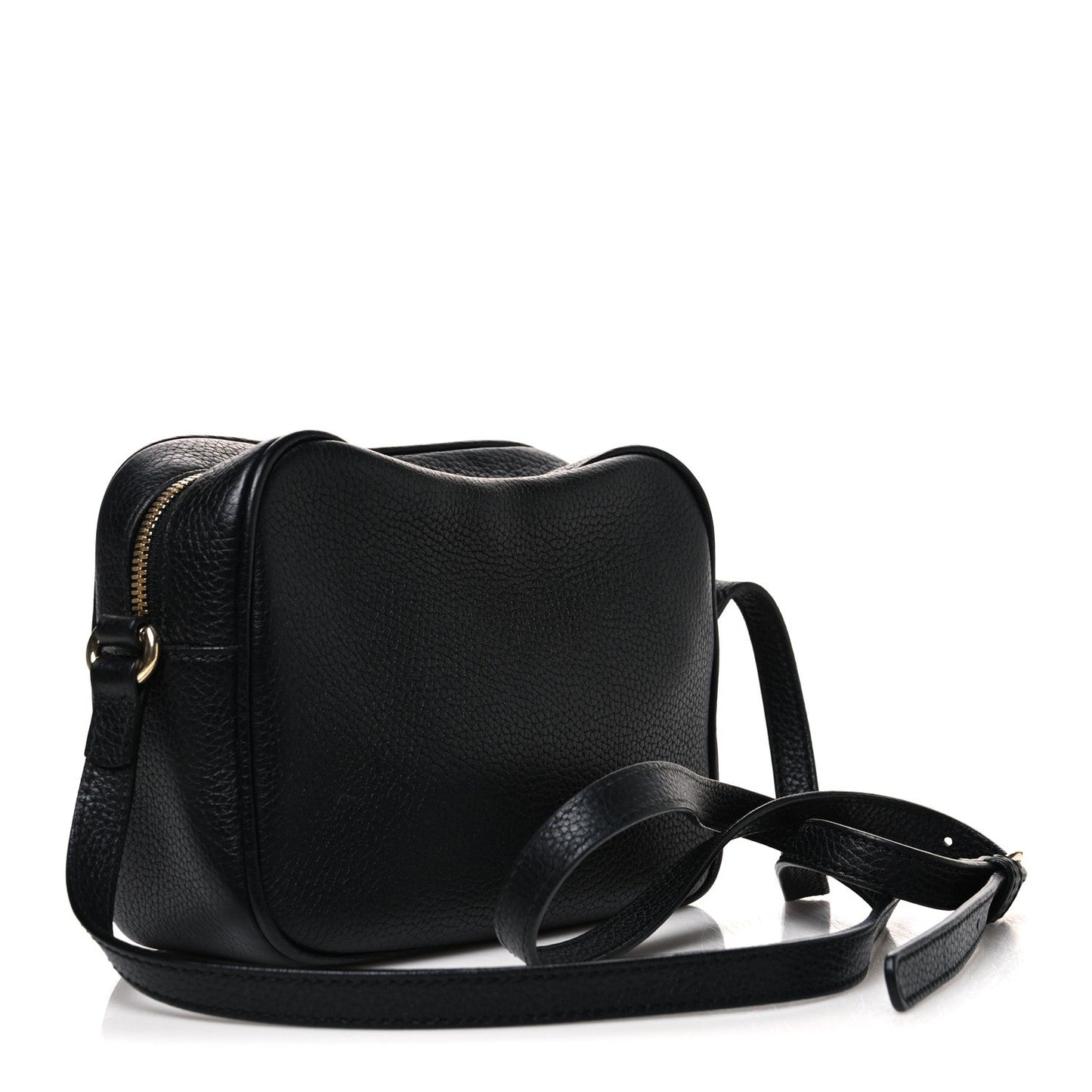 Pebbled Calfskin Small Soho Disco Bag Black