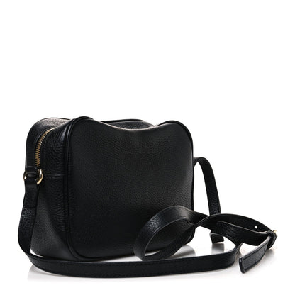 Pebbled Calfskin Small Soho Disco Bag Black