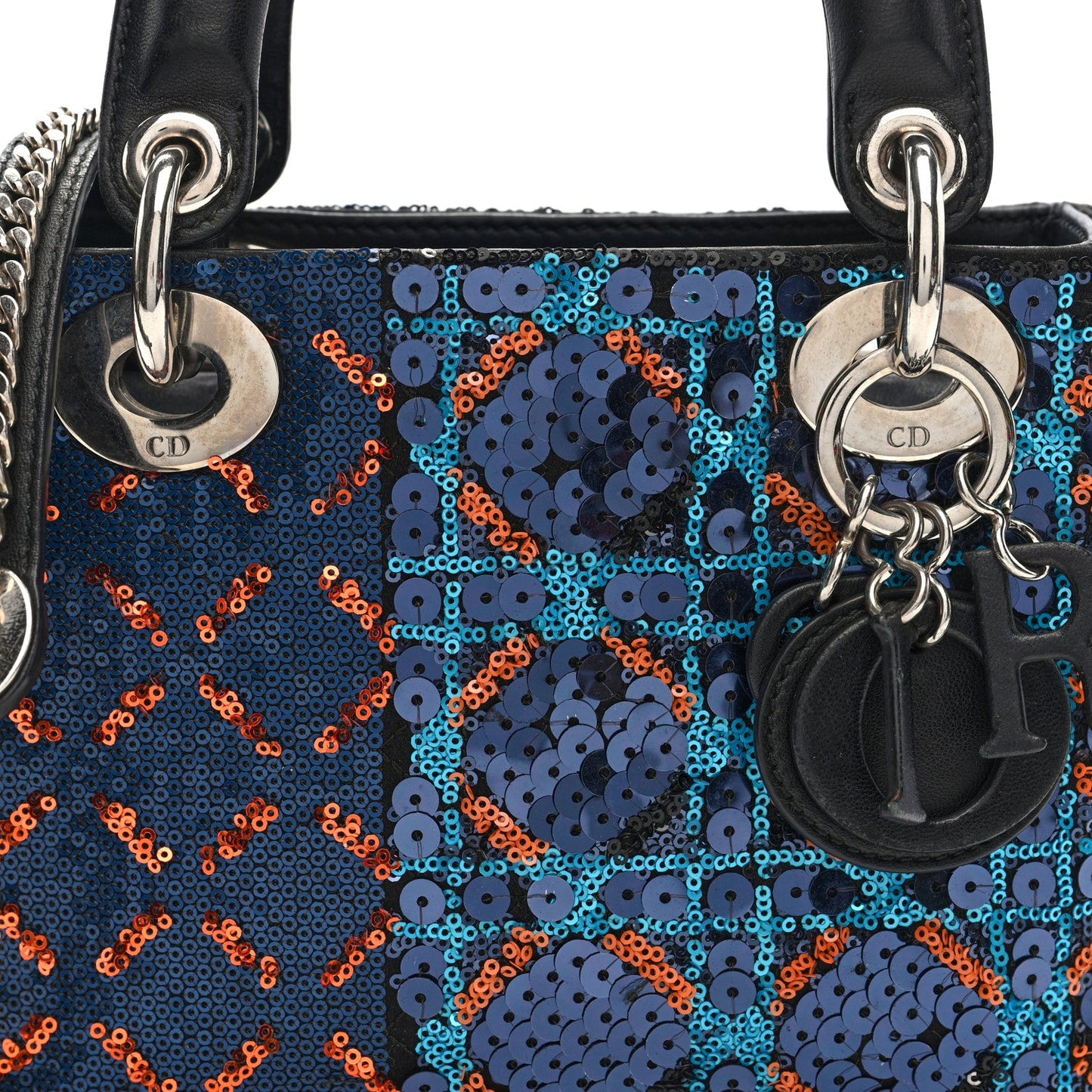 Sequin Lambskin Esprit Tokyo Mini Lady Dior Blue Multicolor