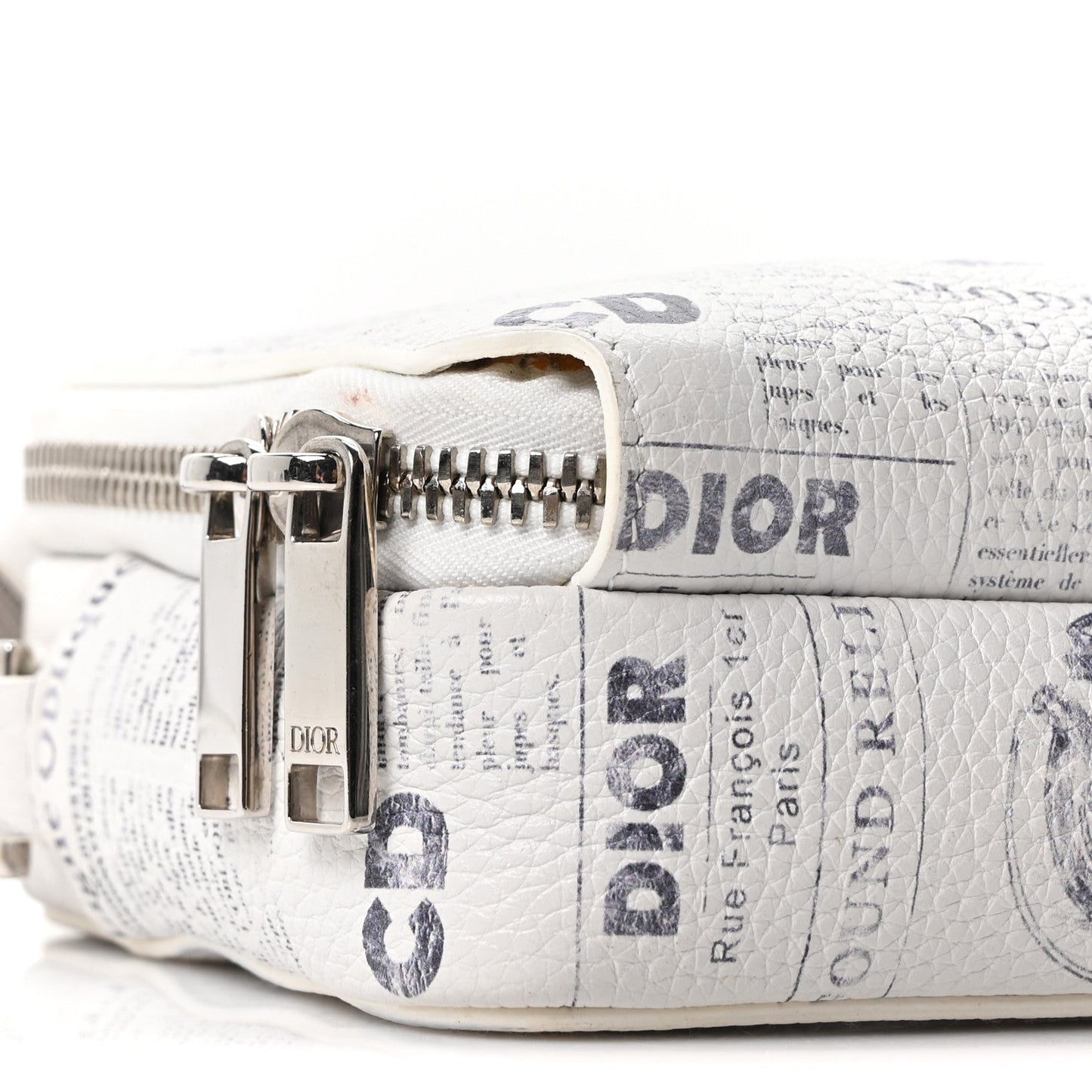 X DANIEL ARSHAM Grained Calfskin Newspaper Messenger White