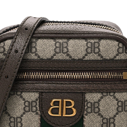 X BALENCIAGA BB Supreme Monogram Web Mini Ophidia Messenger Beige New Acero