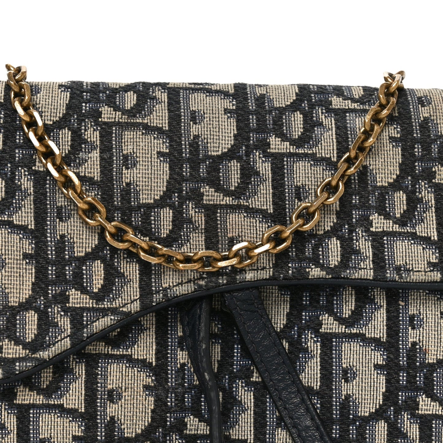 Oblique Small Saddle Chain Pouch Blue