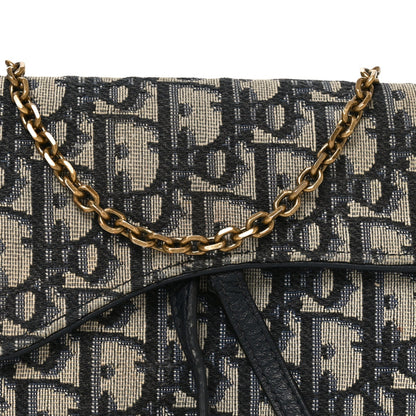 Oblique Small Saddle Chain Pouch Blue