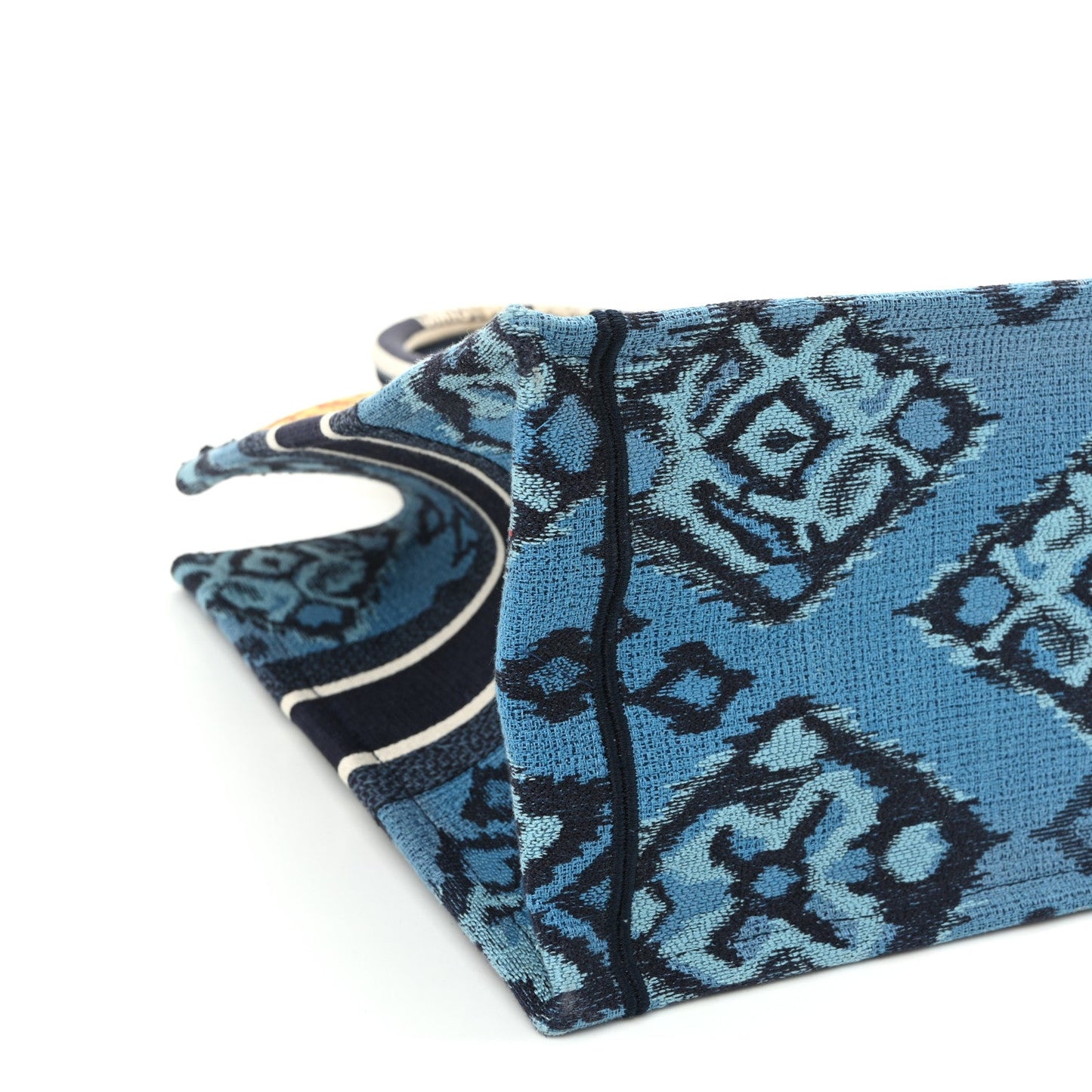 Canvas Embroidered Paisley Medium Book Tote Blue Multicolor