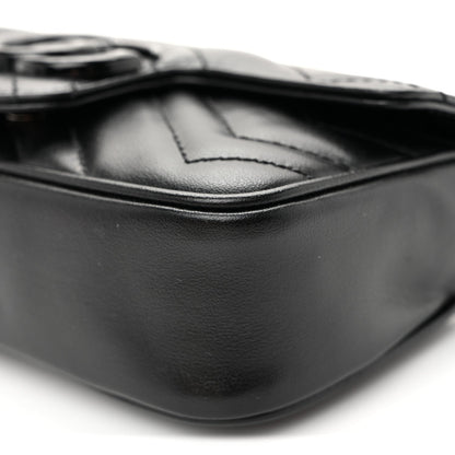 Calfskin Matelasse Monochrome GG Marmont Chain Belt Bag Black