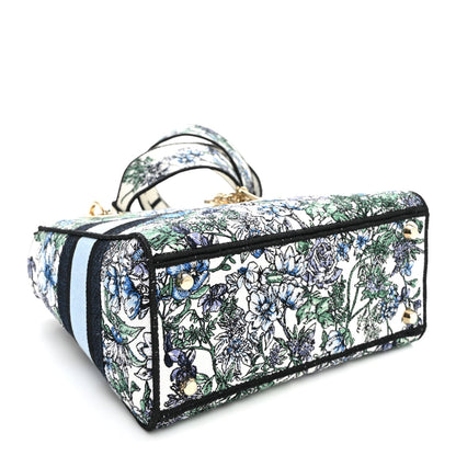 Canvas Embroidered Chardons Toile De Jouy Medium Lady D-Lite Blue Multicolor