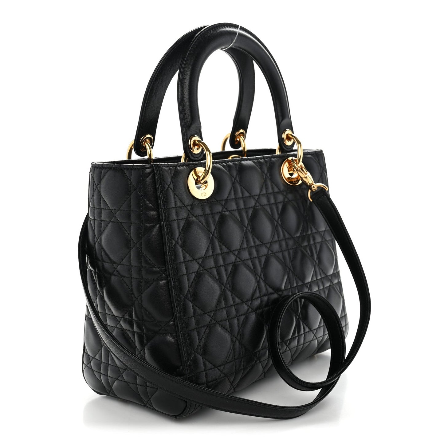 Lambskin Cannage Medium Lady Dior Black