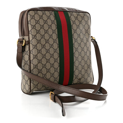 GG Supreme Monogram Web Medium Ophidia Messenger Bag Brown