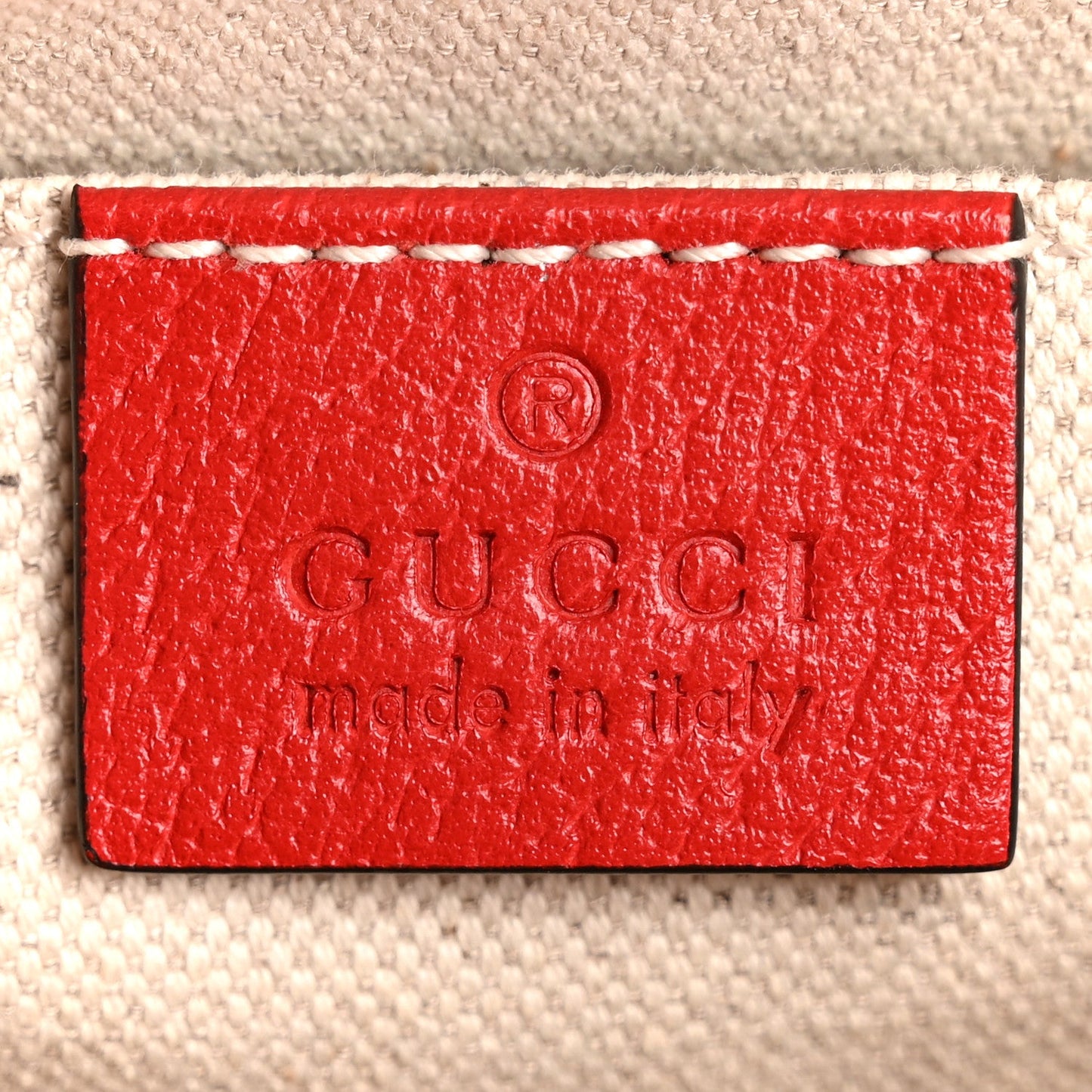 GG Supreme Monogram Apple Small Retro Interlocking G Shoulder Bag Beige Multicolor Lobster Red