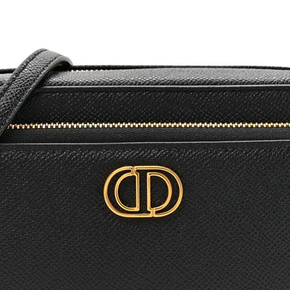 Grained Calfskin Caro Double Pouch Black