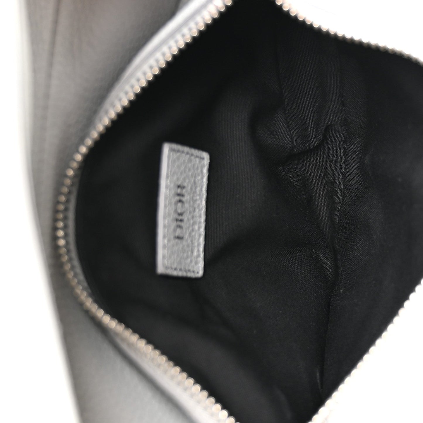 Grained Calfskin Mens Mini Saddle Bag Gray