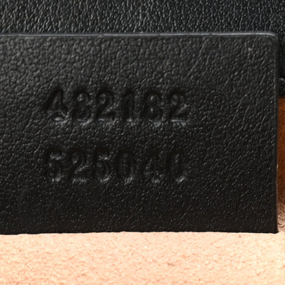 Calfskin GG Supreme Monogram Small Padlock Shoulder Bag Black Gold