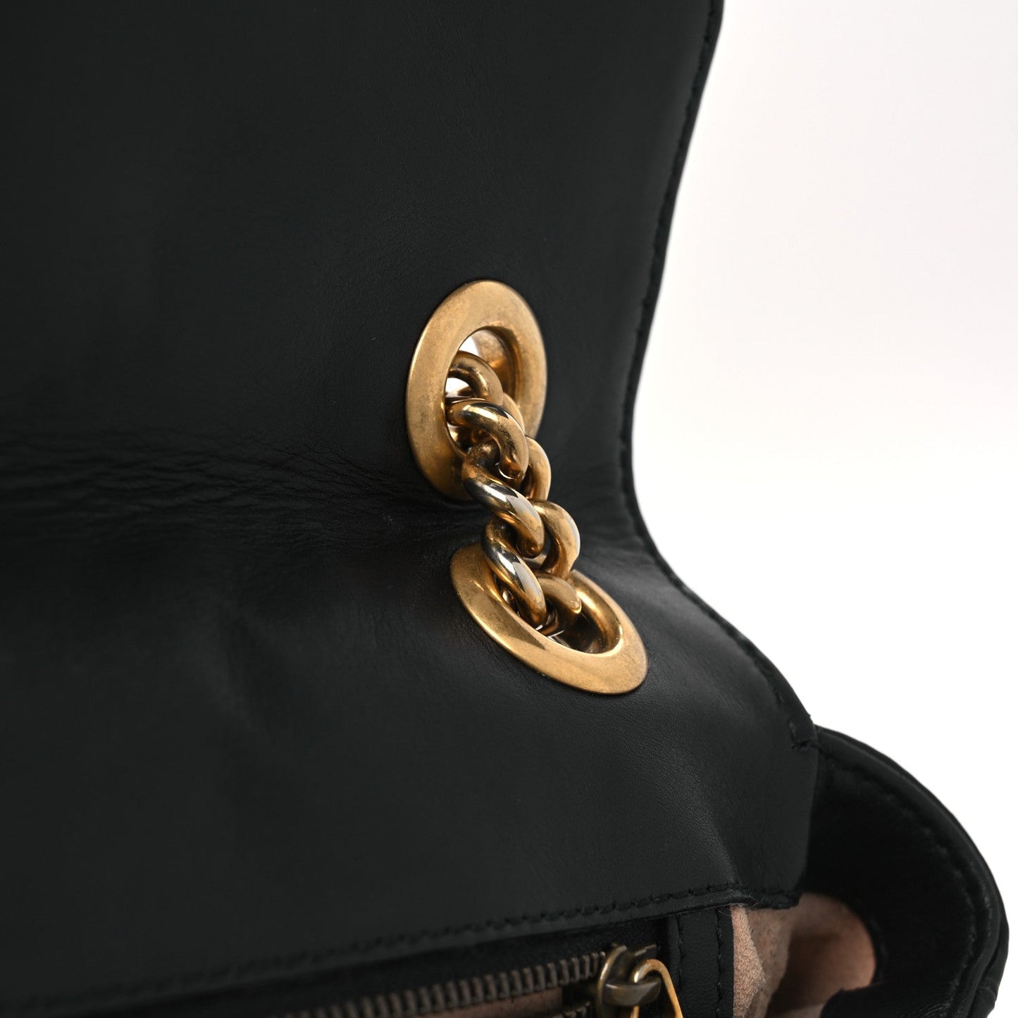 Calfskin Matelasse Small GG Marmont Shoulder Bag Black