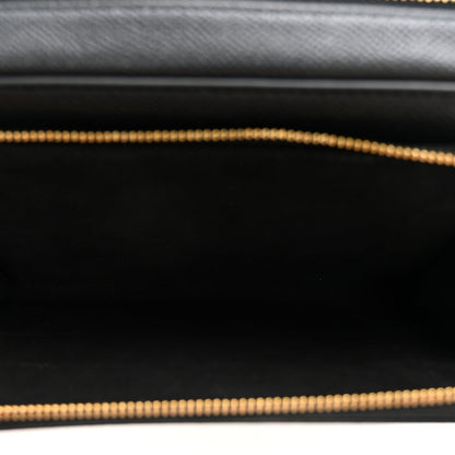Grained Calfskin Caro Double Pouch Black