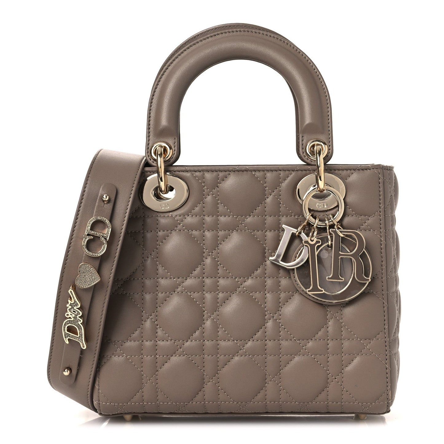 Lambskin Cannage Small My ABCDior Lady Dior Warm Taupe