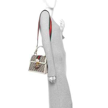 GG Supreme Monogram Small Queen Margaret Top Handle Bag White