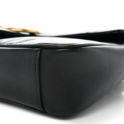 Calfskin Matelasse Medium GG Marmont Shoulder Bag Black