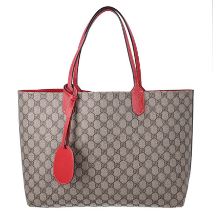 GG Supreme Monogram Medium Reversible Tote Beige Red