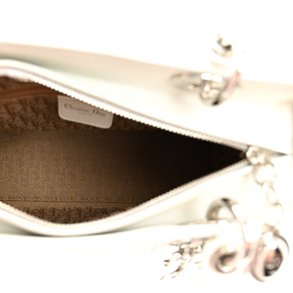 Lambskin Cannage Medium Lady Dior White