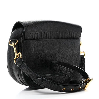 Grained Calfskin Medium Bobby Flap Black
