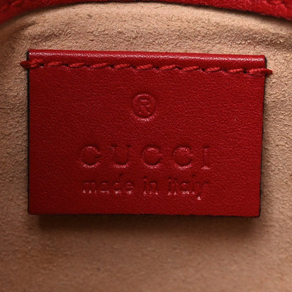 Calfskin Matelasse Super Mini GG Marmont Shoulder Bag Hibiscus Red