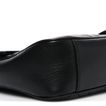 Calfskin Matelasse Medium GG Marmont Shoulder Bag Black