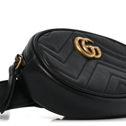 Calfskin Matelasse GG Marmont Belt Bag 85 34 Black