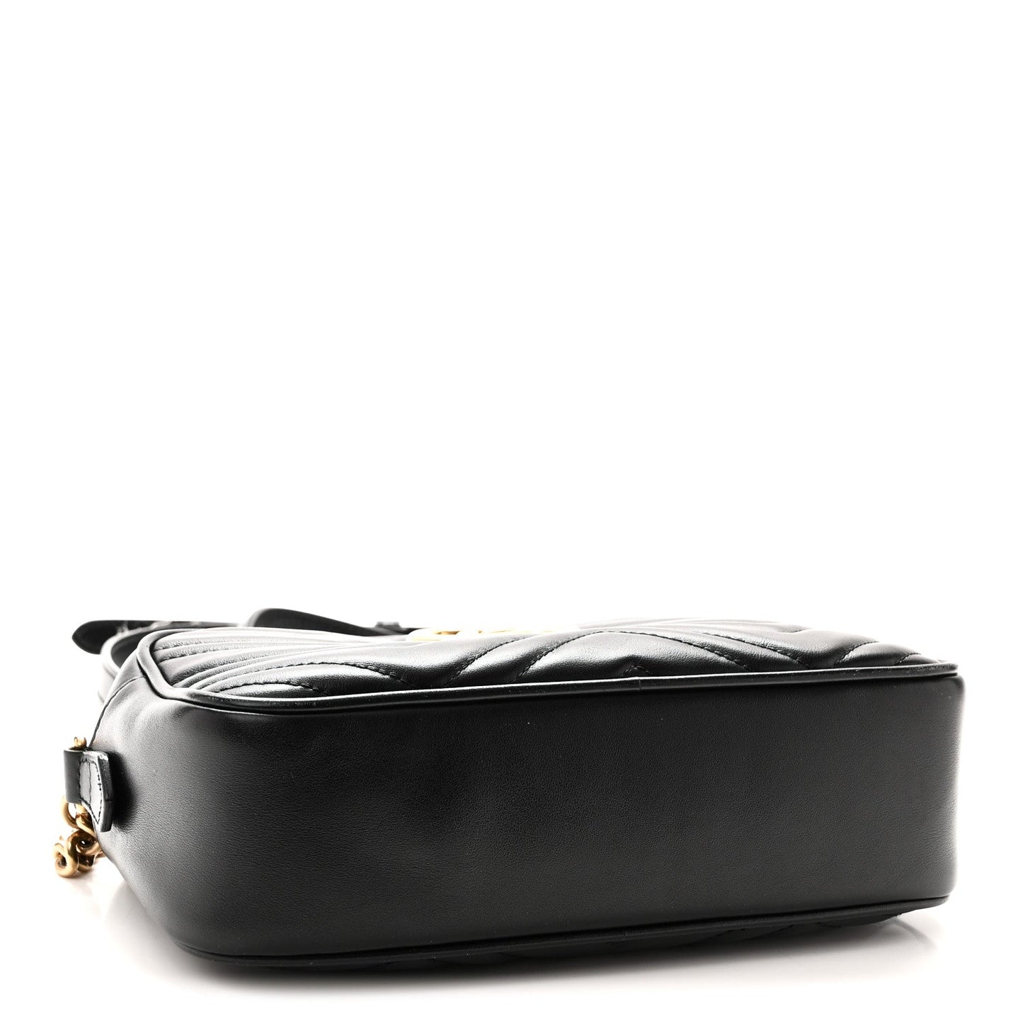 Calfskin Matelasse Small GG Marmont Chain Shoulder Bag Black