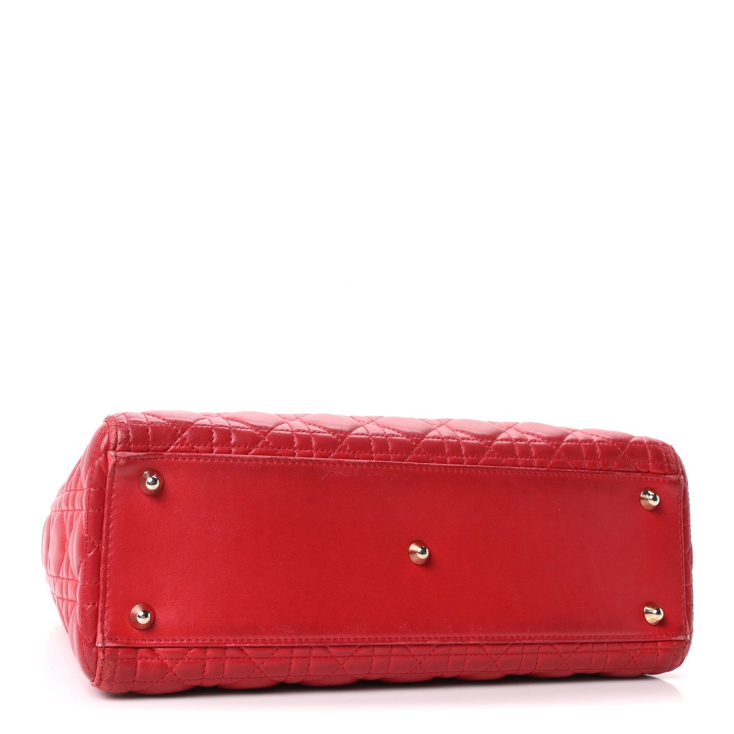 Lambskin Cannage Large Lady Dior Red