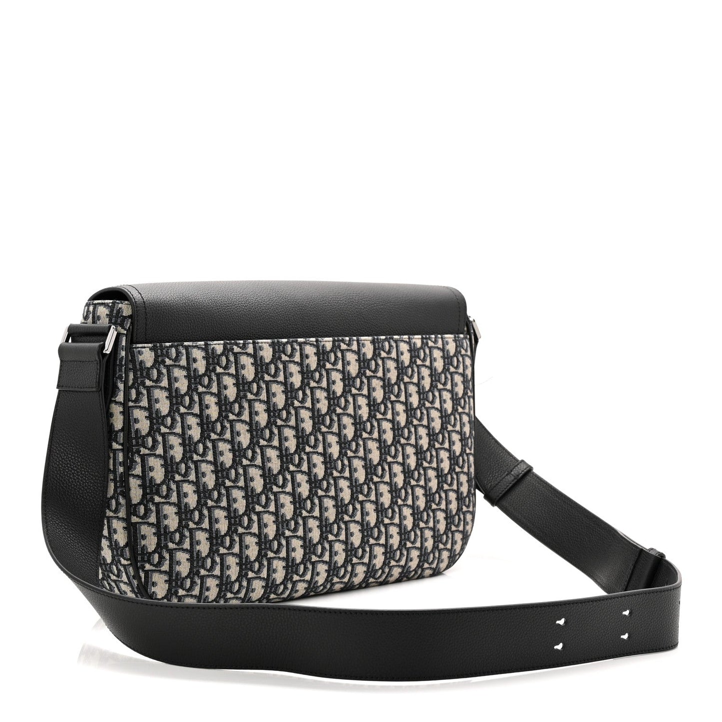 Grained Calfskin Oblique Saddle Messenger Black