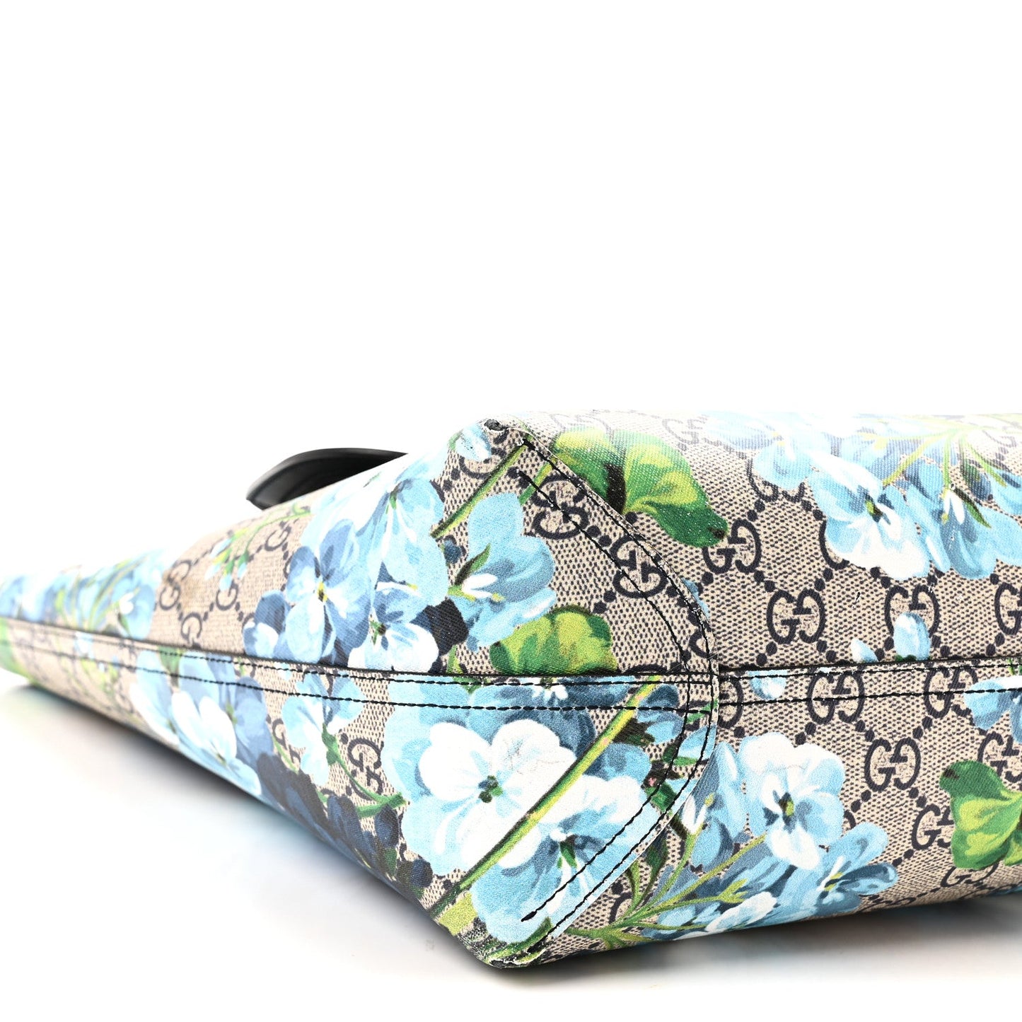 GG Supreme Monogram Blooms Medium Reversible Tote Beige Blue Navy