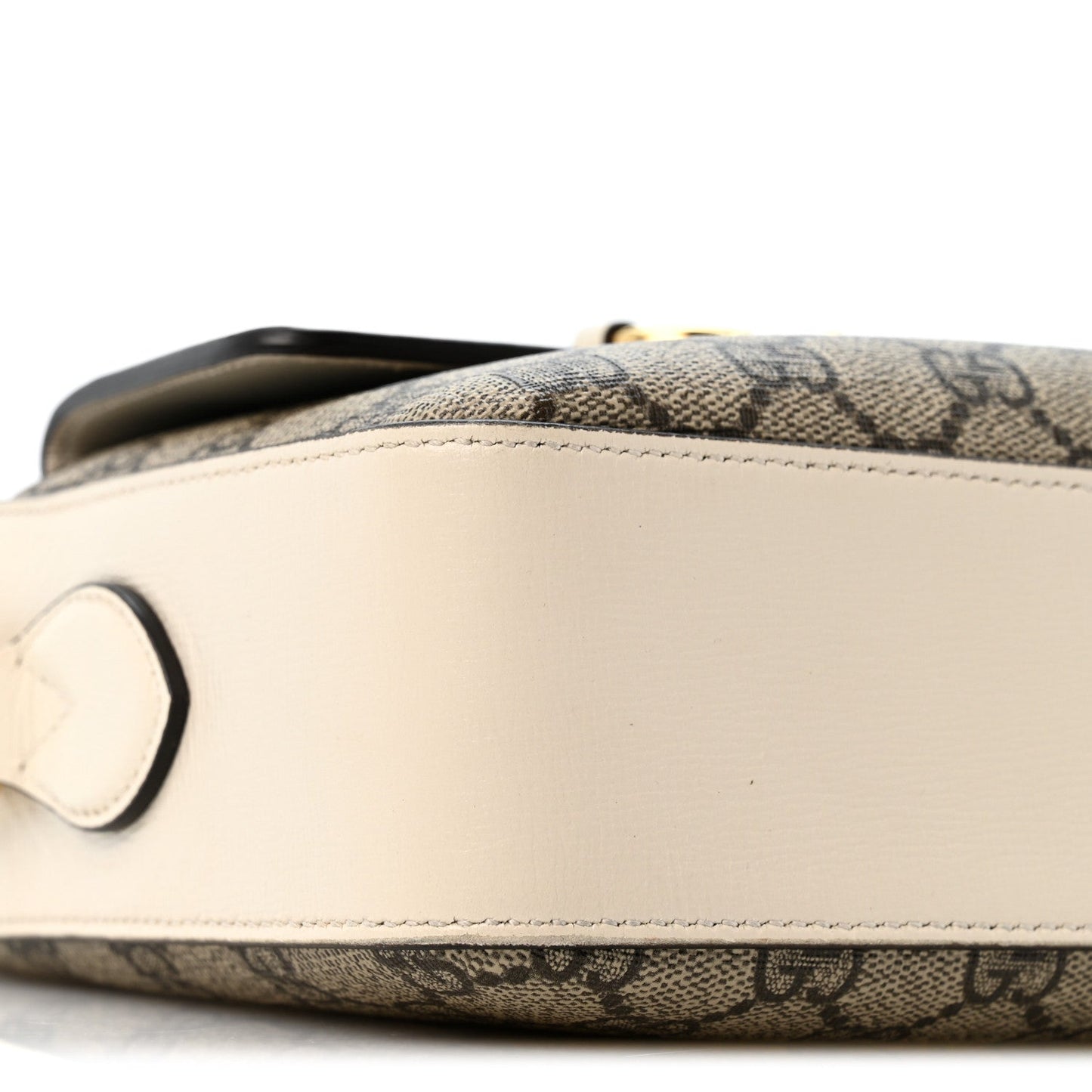 GG Supreme Monogram Small Horsebit 1955 Shoulder Bag Beige Mystic White
