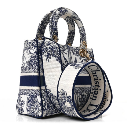 Canvas Reverse Embroidered Rêve d'Infini Medium Lady D-Lite Blue Multicolor