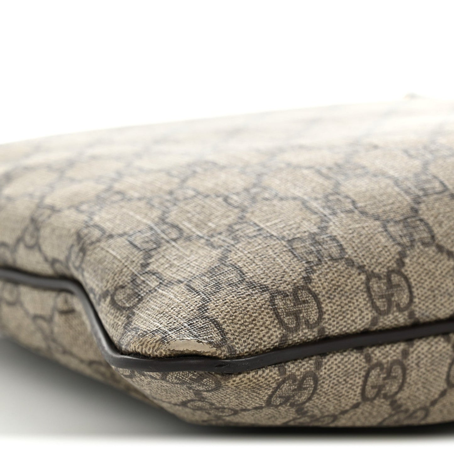 GG Supreme Monogram Medium Flat Messenger Bag Dark Brown