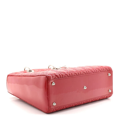 Patent Cannage Large Lady Dior Fuchsia