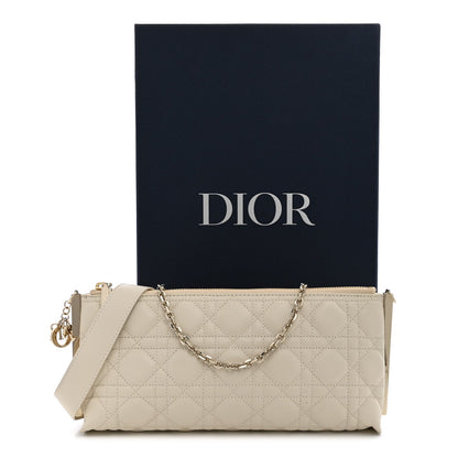 Lambskin Cannage Dior Club Bag  Dusty Ivory