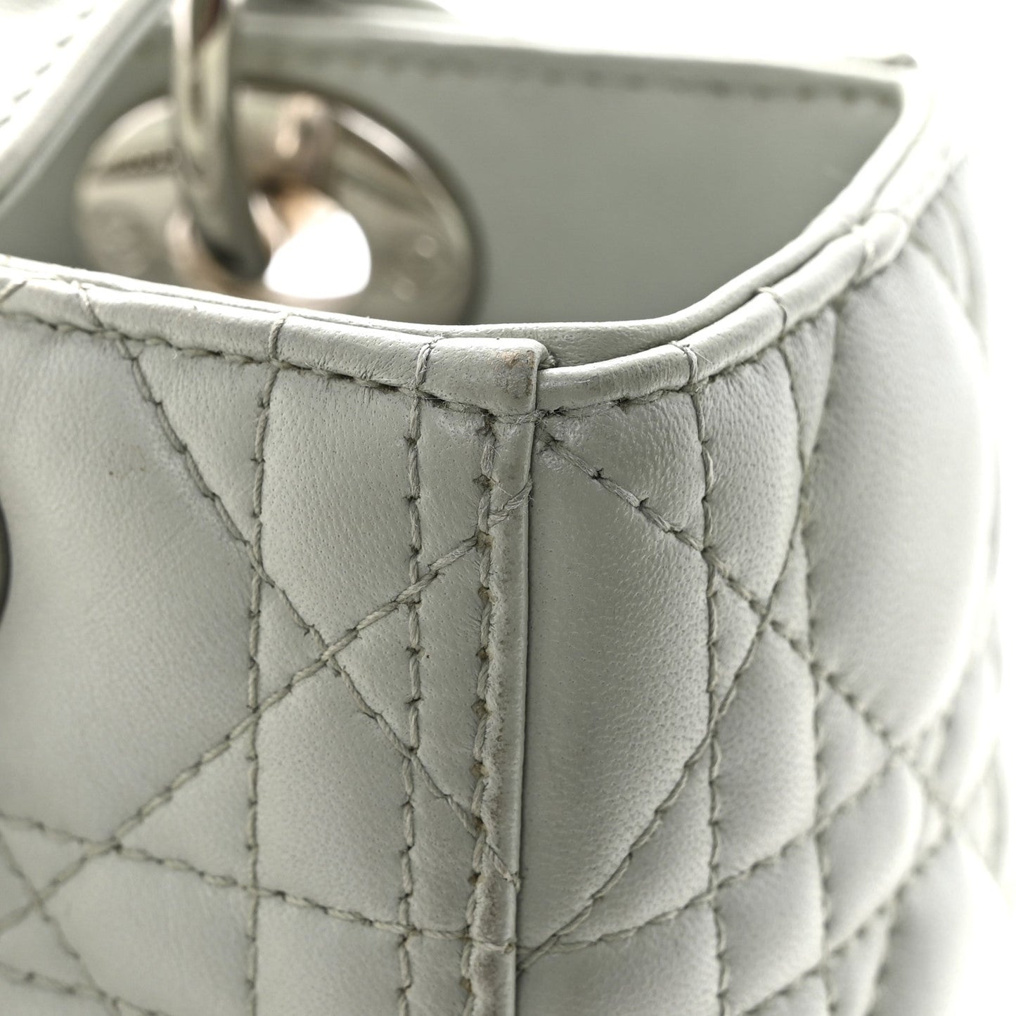 Lambskin Cannage Medium Lady Dior Green