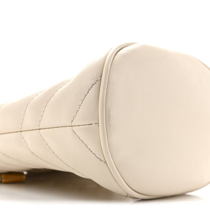 Calfskin Matelasse Mini GG Marmont 2.0 Bucket Bag White