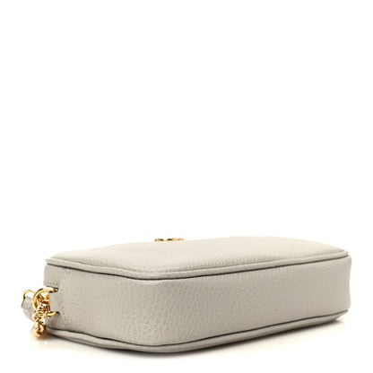 Dollar Calfskin Super Mini GG Marmont Chain Shoulder Bag Deep Grey