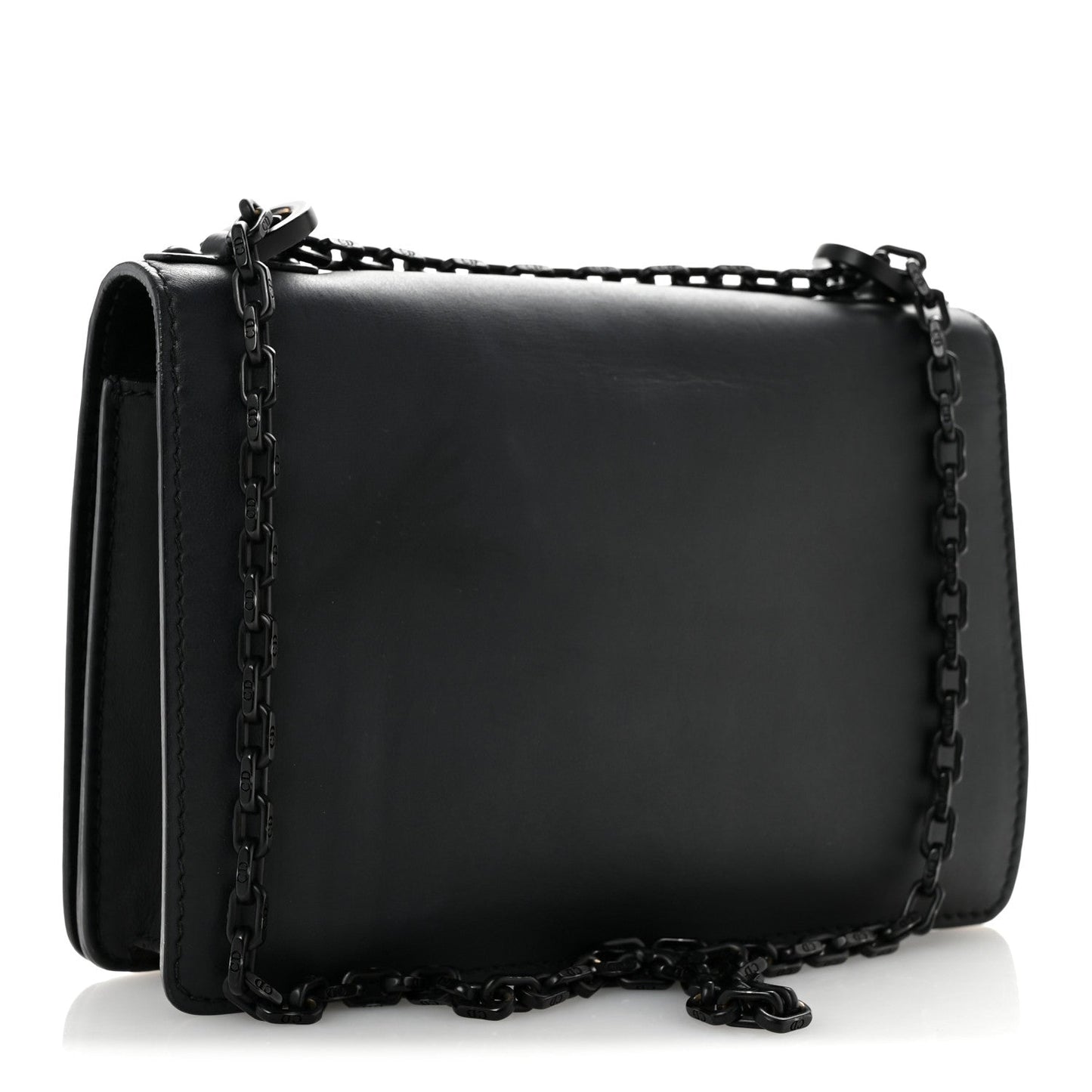 Ultra Matte Calfskin J'Adior Chain Flap Bag Black