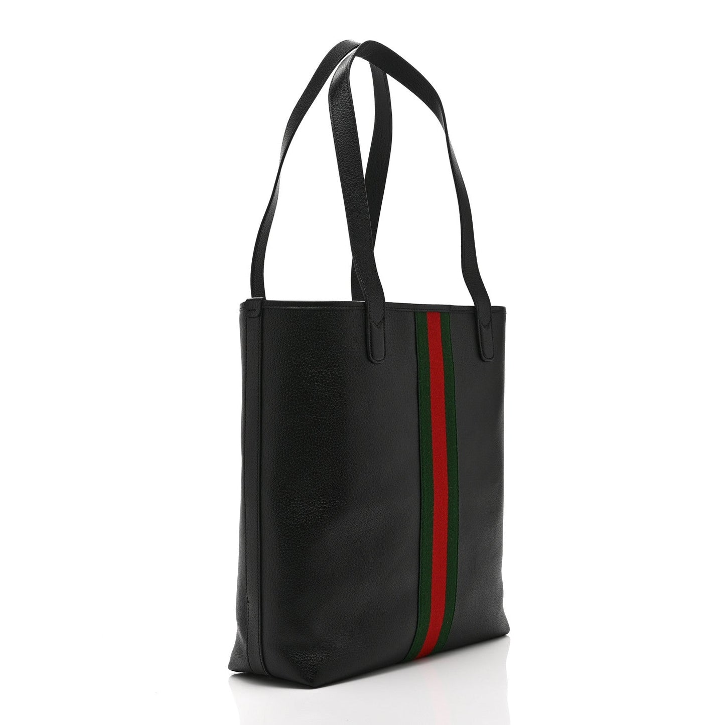 Textured Dollar Calfskin Web Medium Ophidia Tote Bag  Black
