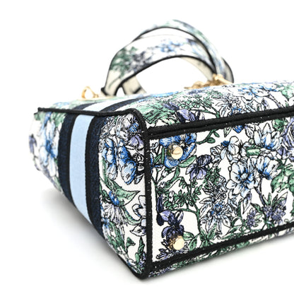 Canvas Embroidered Chardons Toile De Jouy Medium Lady D-Lite Blue Multicolor