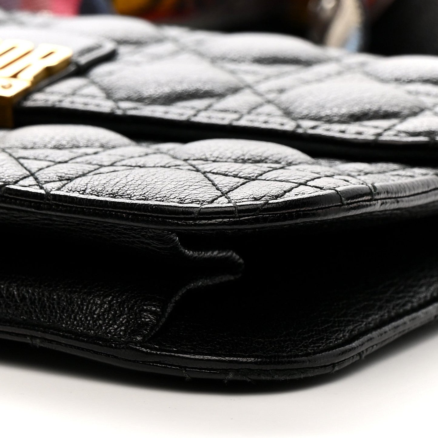 Lambskin Cannage Large Dioraddict Flap J’Adior Strap Black