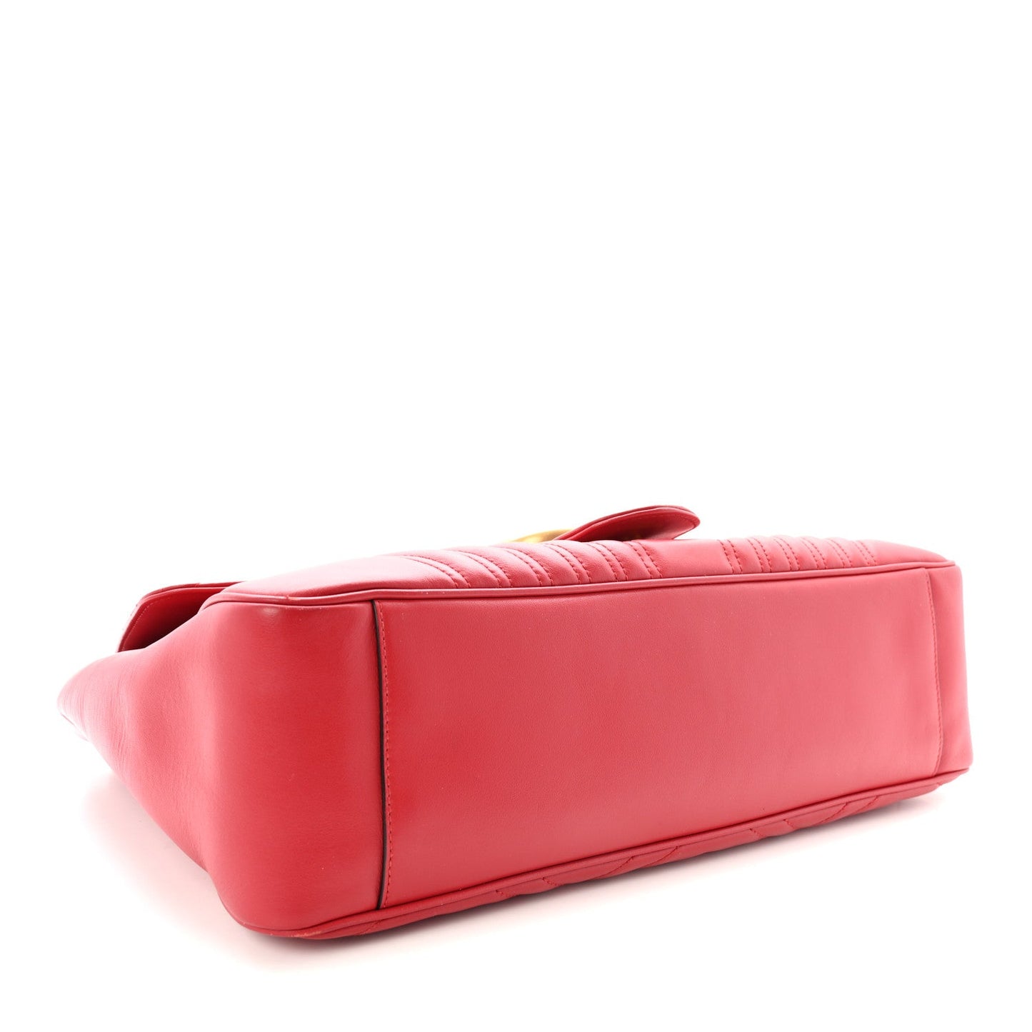 Calfskin Matelasse Large GG Marmont Shoulder Bag Hibiscus Red