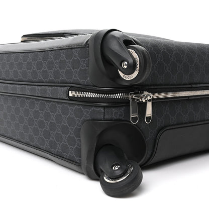 GG Supreme Monogram Azalea Calfskin Retro Interlocking G Small Savoy Cabin Trolley Black